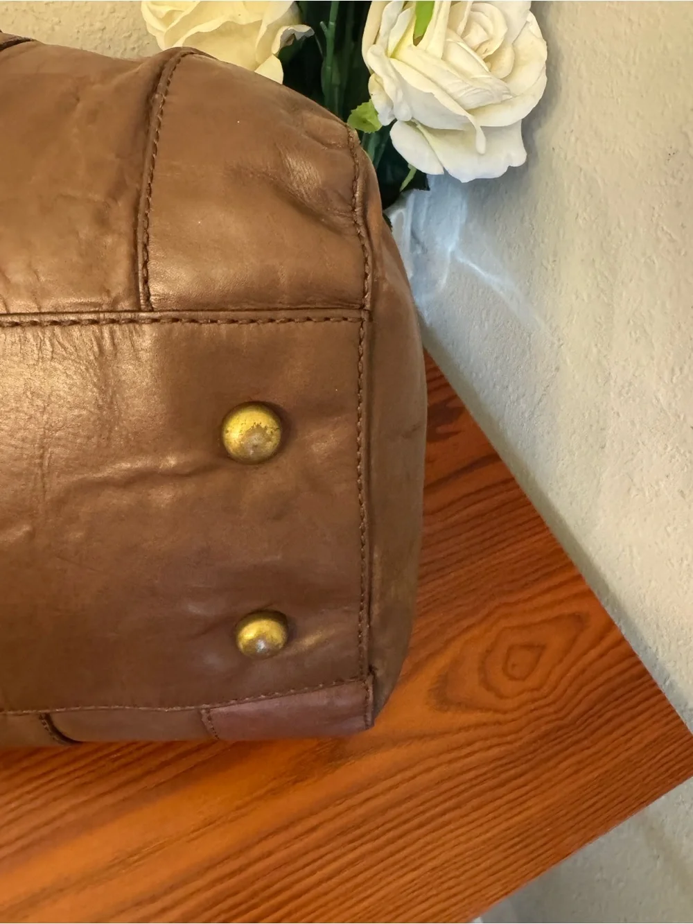 Fossil Brown Leather Duffel Bag